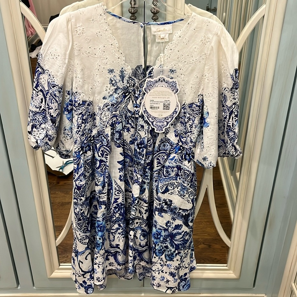 NWT Camilla Glaze and Graze puff sleeve dress small